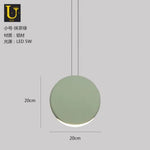 Lampe Suspendue Ronde En Aluminium Led Vert - 20Cm Luminaire Chambre