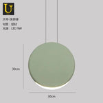 Lampe Suspendue Ronde En Aluminium Led Vert - 30Cm Luminaire Chambre