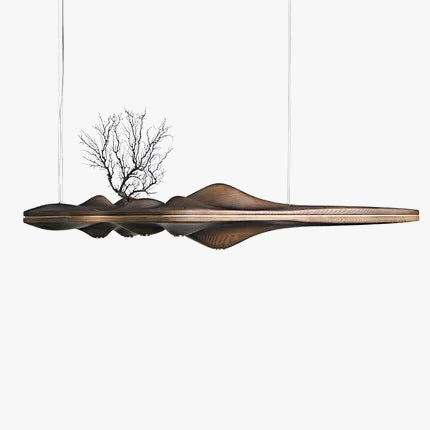 Lustre bois nordique design lumineux.