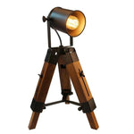 Lampe Tripod Vintage Bois Led Luminaire Chambre