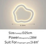 Led Applique Murale Élégante Design Scandinave Minimaliste Style G D25Cm 28W / Blanc Chaud