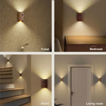 Led Capteur De Mouvement Bois Tactile Sans Fil Applique Murale Chambre