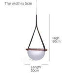 Led Design Glass Semicircle Suspension Noir Et Blanc Luminaire Chambre