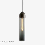 Led Design Suspension Cylindrique Verre Coloré Luminaire Chambre