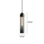 Led Design Suspension Cylindrique Verre Coloré Noir Luminaire Chambre