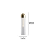 Led Design Suspension Cylindrique Verre Coloré Transparent Luminaire Chambre