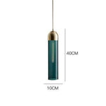 Led Design Suspension Cylindrique Verre Coloré Vert Luminaire Chambre