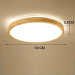 Led En Bois Stylisé Plafonnier Rond - 50Cm Luminaire Chambre