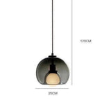 Led En Verre Fumé Suspension Design Gris Fumée Luminaire Chambre