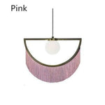 Led Géométrique Avec Pendentif Coloré Rose / 60 X 50Cm Luminaire Chambre