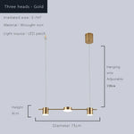 Led Métal Ainoa - Lustre Moderne 3 Lampes Doré / 220V Chaude Luminaire Doré