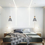 Led Métal Bois Suspension Design Luminaire Chambre