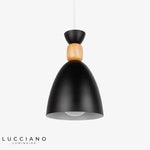 Led Métal Bois Suspension Design Noir Luminaire Chambre