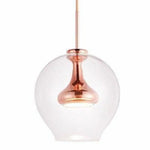 Led Métal & Verre Denver Suspension Rose Gold / Froide Luminaire Doré