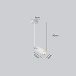 Led Moderne Cylindre Aluminium Diano Blanc / 30Cm Luminaire Doré