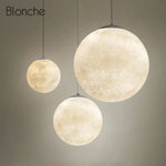 Led Sphère Lunaire Suspension Design Luminaire Chambre