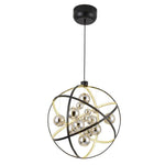 Led Sphère Noire Design Suspension Luminaire Chambre