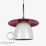 Led Suspension Céramique Colorée Cup Luminaire Chambre