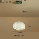 Led Suspension Chinoise Avec Fleurs Lotus 1 Lampe - Blanc Large Luminaire Chambre