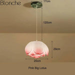 Led Suspension Chinoise Avec Fleurs Lotus 1 Lampe - Rose Large Luminaire Chambre