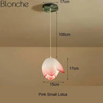 Led Suspension Chinoise Avec Fleurs Lotus 1 Lampe - Rose Small Luminaire Chambre