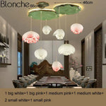 Led Suspension Chinoise Avec Fleurs Lotus 7 Lampes Luminaire Chambre