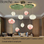 Led Suspension Chinoise Avec Fleurs Lotus 8 Lampes Luminaire Chambre