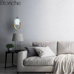 Led Suspension Design Marbre Blanc Loft Luminaire Chambre