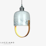 Led Suspension Design Marbre Blanc Loft Luminaire Chambre