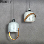 Led Suspension Design Marbre Blanc Loft Luminaire Chambre