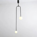 Led Suspension Fly Double Boule Verre Noir Luminaire Doré