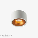 Lory Led Spot Enc. Métal Rond Blanc Et Doré / 12W Naturelle - Dimmable Luminaire Chambre