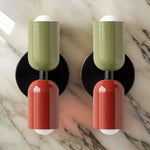 Lot De 2 Appliques Muraux Design Nordique Scandinave Rouge Vert Applique Murale Moderne