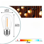 LOT DE CINQ AMPOULES LED EN PLASTIQUE E27 S14 2W BLANC CHAUD