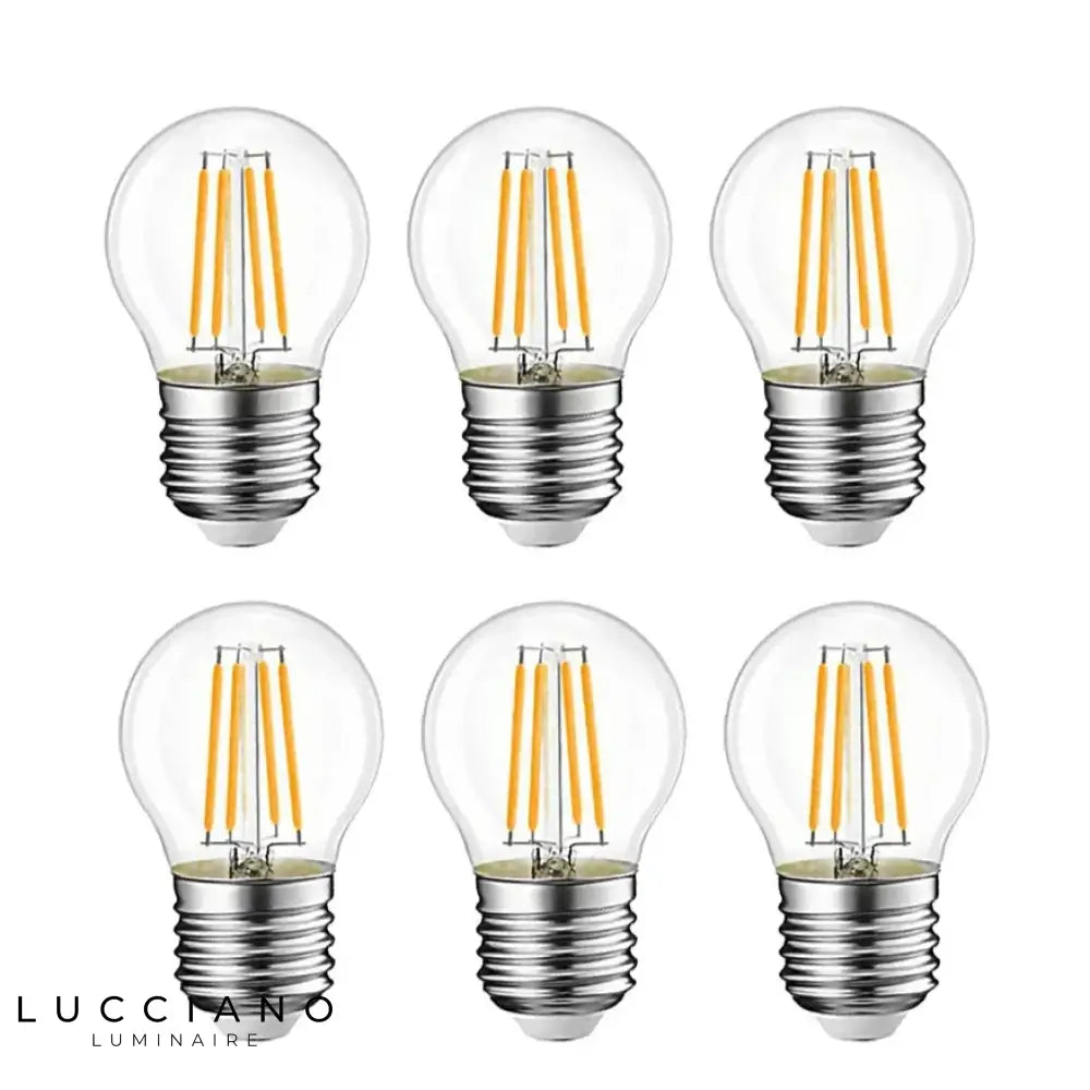 LOT DE SIX AMPOULES GLOBE LED RÉTRO EDISON E27 G45 6W 220V