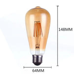 Lot de six ampoules LED dorées à filament Edison E27