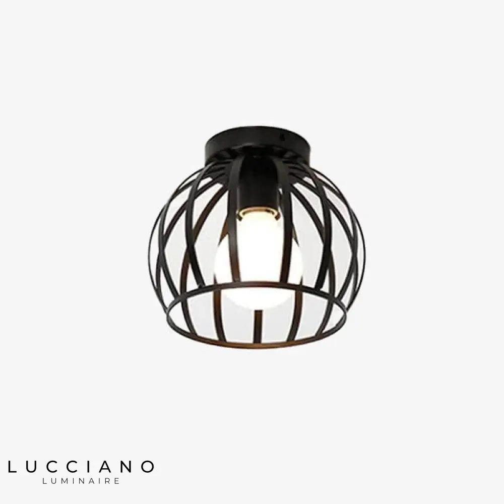 Luminaire Led Cage Ronde Noire Applique Murale Chambre