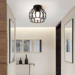 Luminaire Led Cage Ronde Noire Applique Murale Chambre