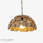 Luminaire Led En Bois Arrondi Cuivre