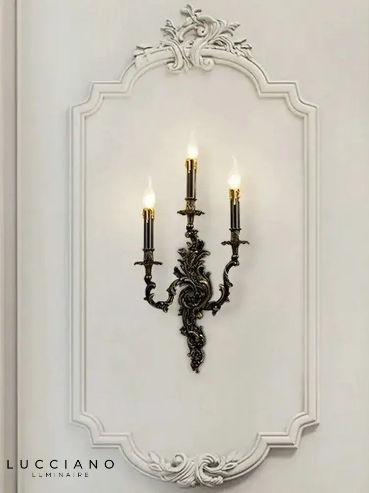 Luminaire Rétro Français Élégant Design Cuivré Laiton Applique Murale Chambre