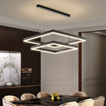 Luminaire Suspension Carré | Salon Salle À Manger Et Restaurant Noir / 60X60 Cm + 40X40