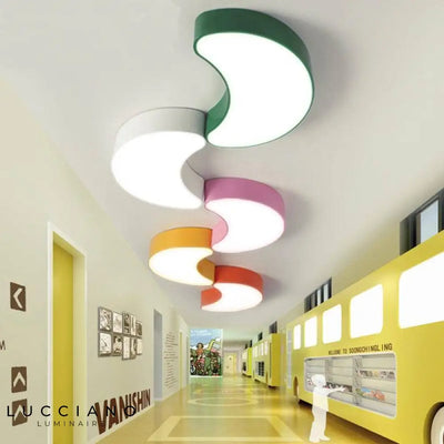 Moon LED Ceiling Light for Children, Multicolored
