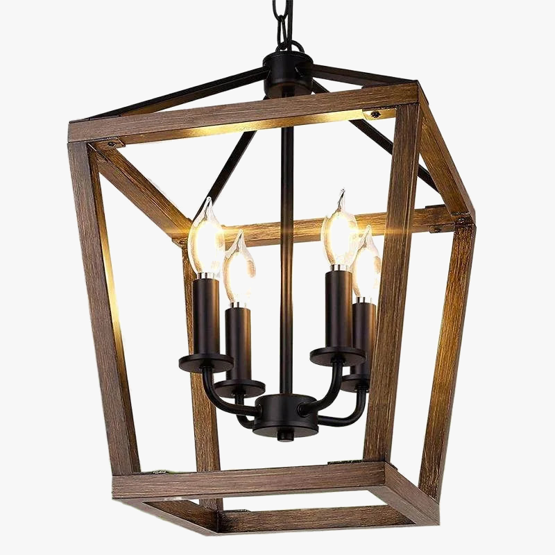 lustre américain rétro forme cage à oiseaux éclairage industriel moderne