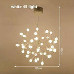 Lustre Arbre Branches Boules Verre Led Blanc - 45 Lampes Luminaire Doré