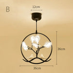 Lustre Arbre Et Oiseaux Moderne B - Noir Chaude Luminaire Chambre