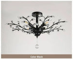 Lustre Arbre Vintage En Cristal Noir Luminaire Chambre