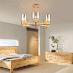 Lustre Bois Design Avec Verre Luminaire Chambre