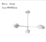 Lustre Branches Et Lampes Design Blanc - 3 Lampes Luminaire Chambre