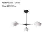 Lustre Branches Et Lampes Design Noir Blanc - 3 Lampes Luminaire Chambre