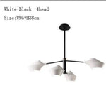 Lustre Branches Et Lampes Design Noir Blanc - 4 Lampes Luminaire Chambre